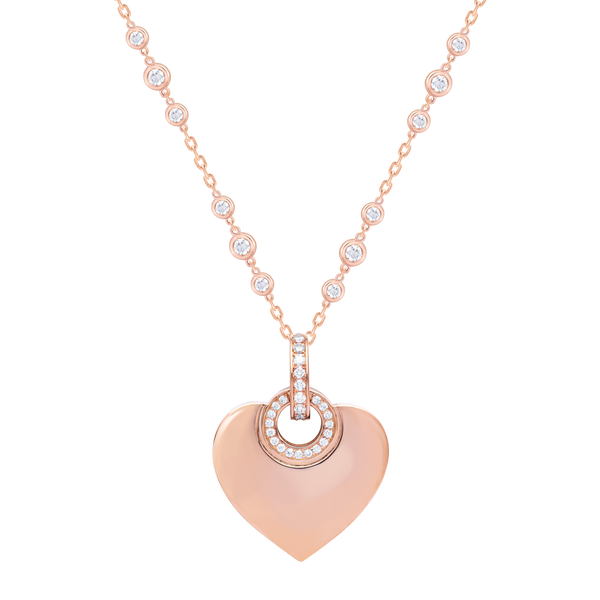 Pendant Heart Rose Gold And Diamonds