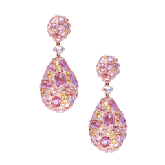 Earring Pink And Yellow Sapphire