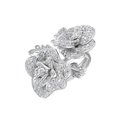 Ring 2 Flowers With Diamonds